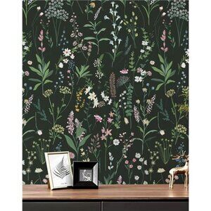 Peel and Stick Floral Wallpaper 787" x 17.3" Farmhouse